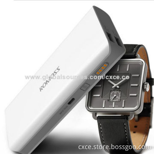 Portable Power Bank, 15,000mAh Lithium-ion Battery, Dual USB, Small Size, Plastic Cover